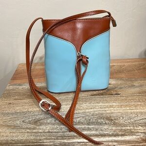 Borse in Pelle leather light blue crossbody purse